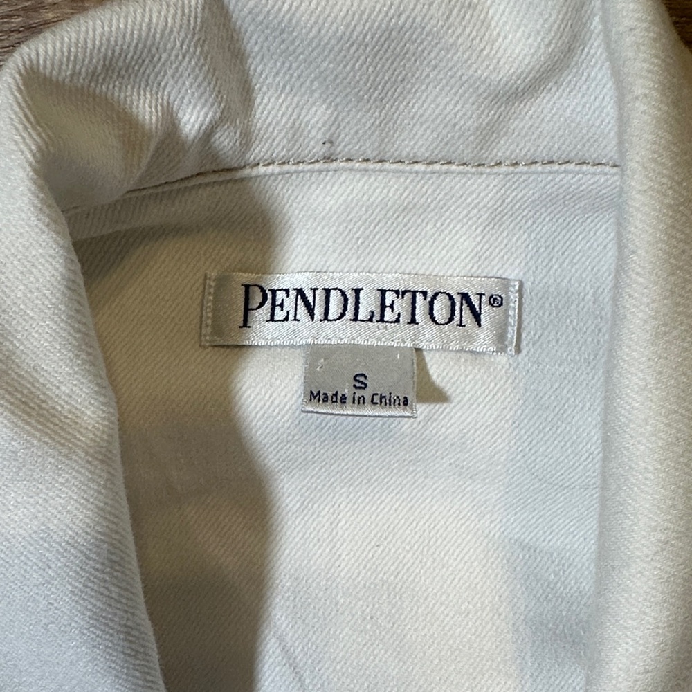 Pendleton White Denim Jacket Size Small - image 2